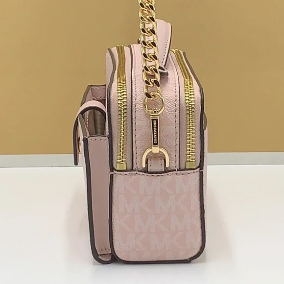 MICHAEL KORS JET SET ITEM MEDIUM DOUBLE ZIP PHONE XBODY LIGHT POWDER BLUSH MULTI - Picture 11 of 16